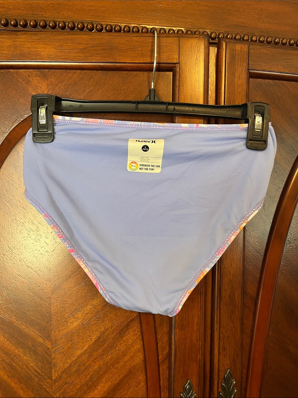 Hurley Girls Lavender Pink and Orange Floral 2 Piece Swim Set - Picture 10 of 12